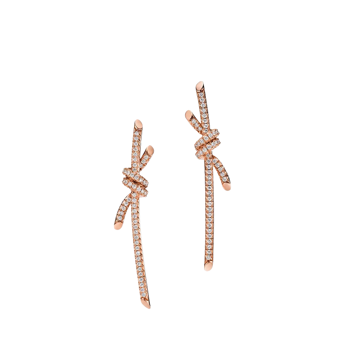 Tiffany knot with diamonds earrings