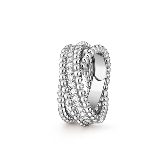 VCA Perlée diamonds duo ring