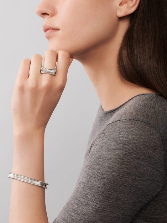VCA Perlée diamonds duo ring