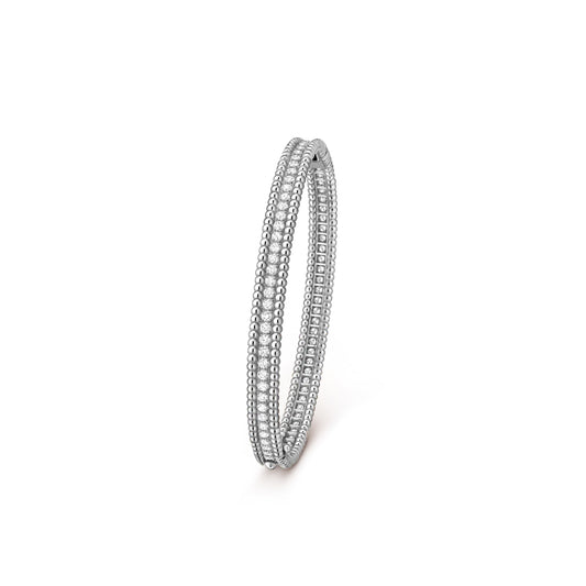 VCA Perlée diamonds 1 row bracelet