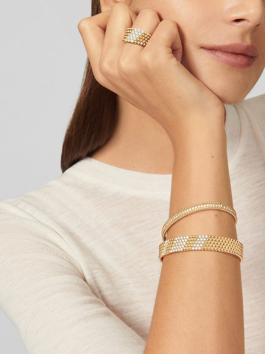 VCA Perlée diamonds 5 rows bracelet