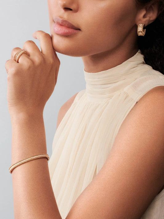 VCA Perlée diamonds 1 row bracelet