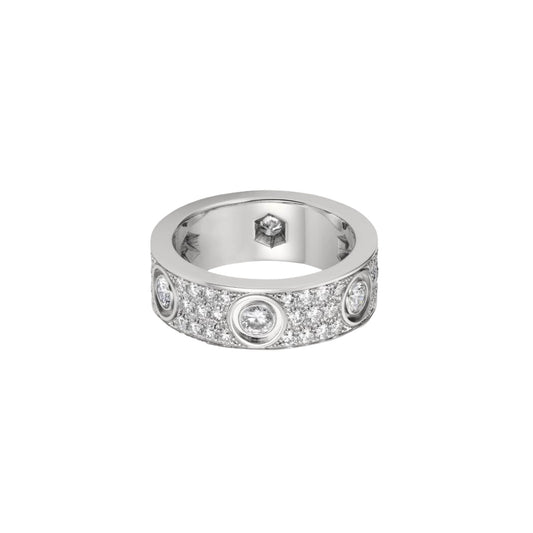 Cartier love ring, full diamonds, thick model