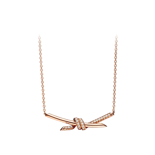 Tiffany knot with diamonds necklace