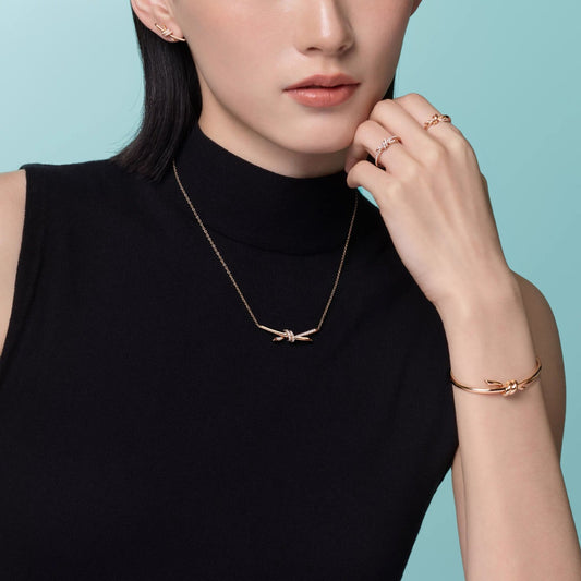 Tiffany knot with diamonds necklace