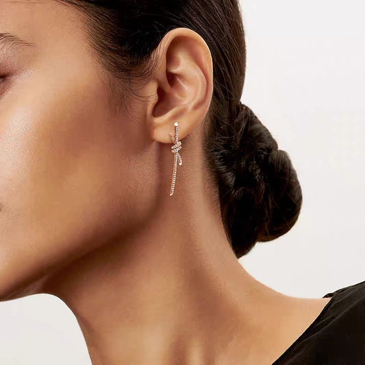 Tiffany knot with diamonds earrings